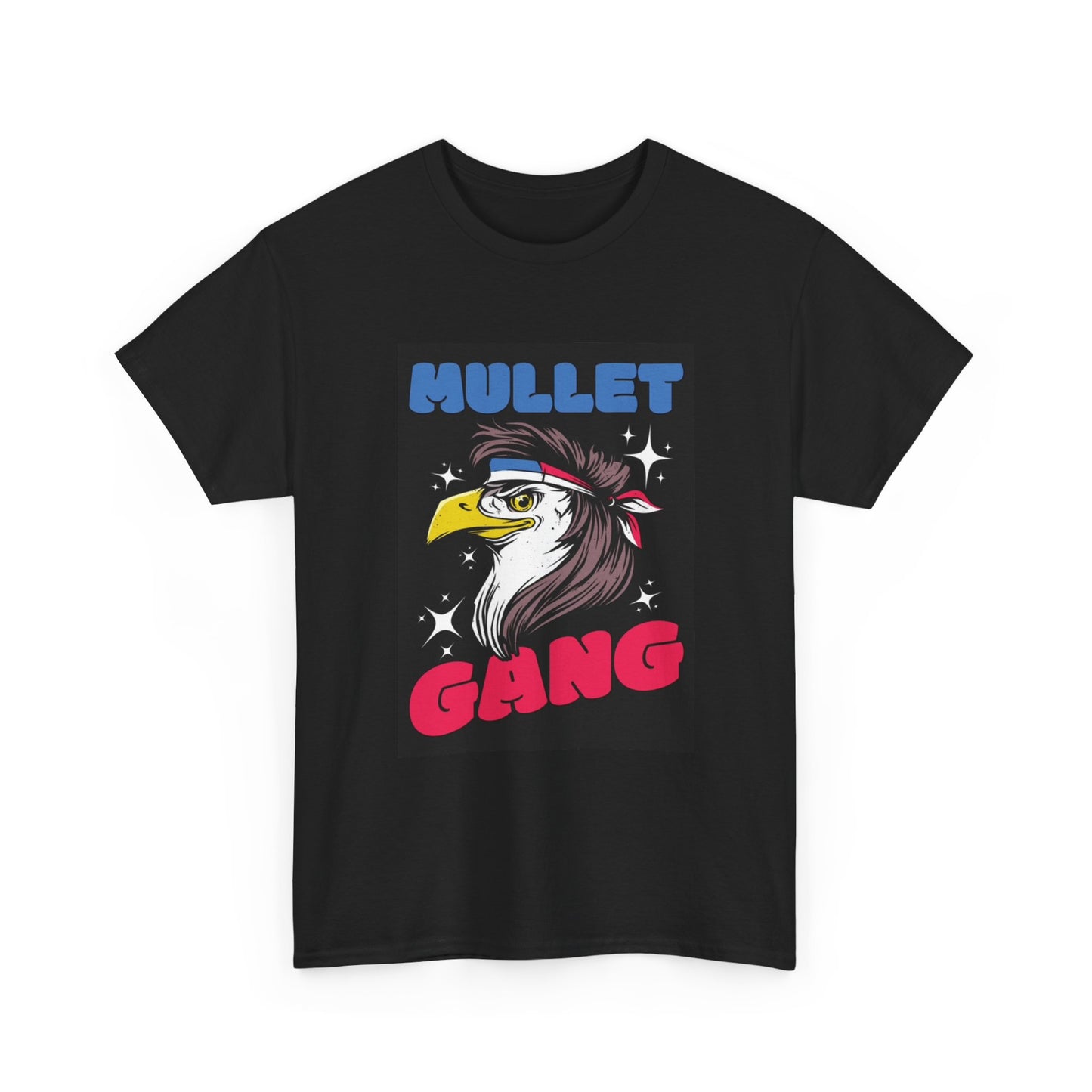 Mullet Gang Tshirt Funny Bald Eagle American Flag Unisex Heavy Cotton Tee