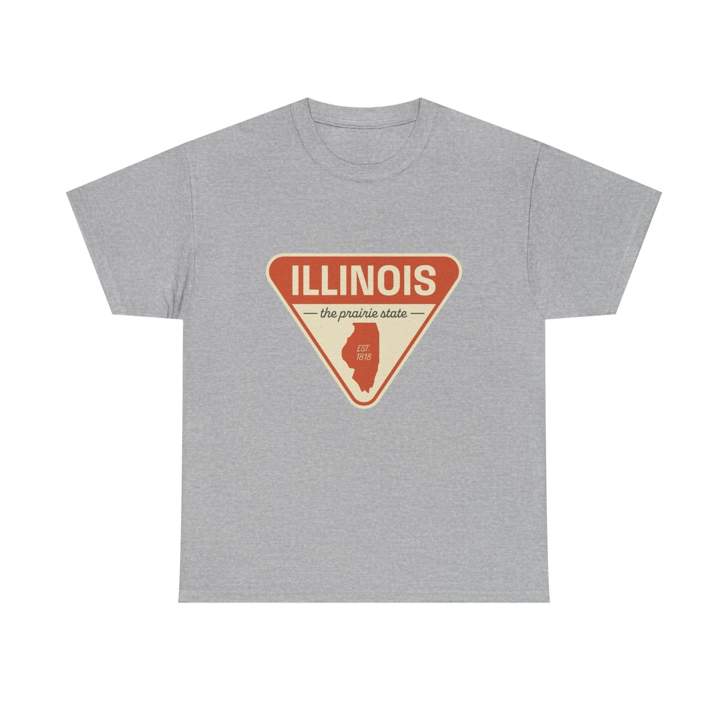 Illinois The Prairie State Graphic T Shirt ADULT NEW Unisex Heavy Cotton Tee