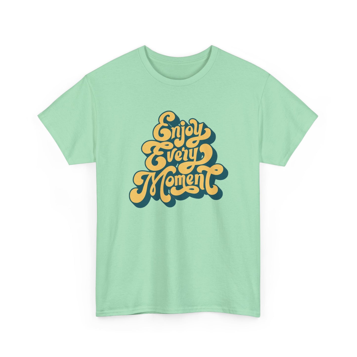 Enjoy Every Moment Graphic T Shirt Groovy Vibes Unisex Heavy Cotton Tee