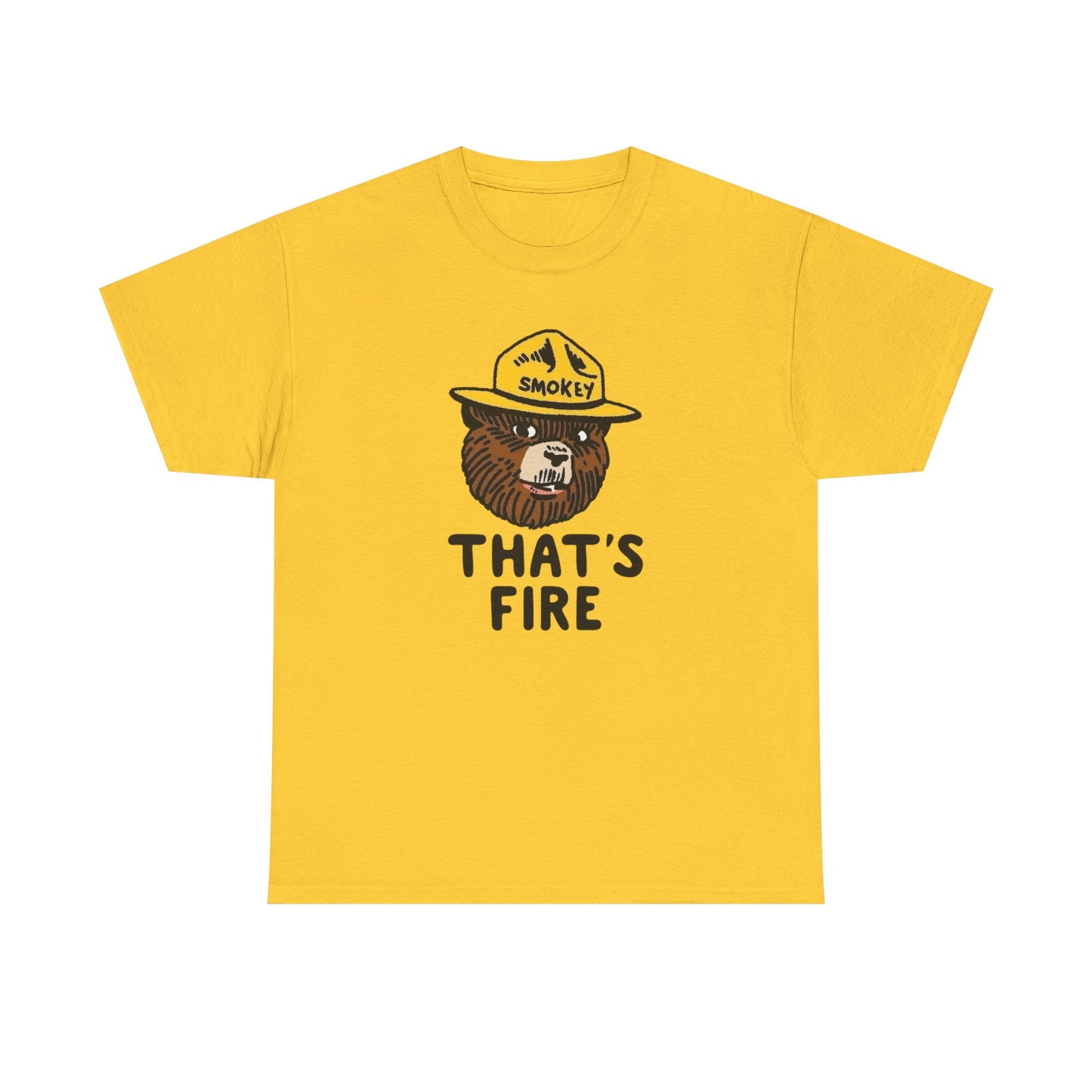 Smokey The Bear That's Fire Funny Graphic T Shirt NEW ADULT TEE VINTAGE