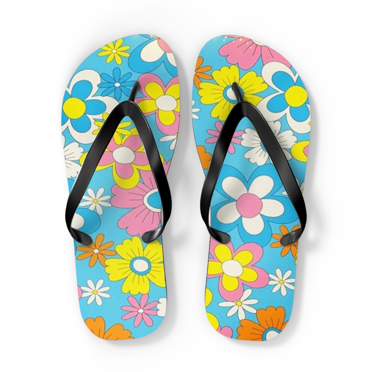 Pastel Flowers Sandals Summer Flip Flops Slides BRAND NEW