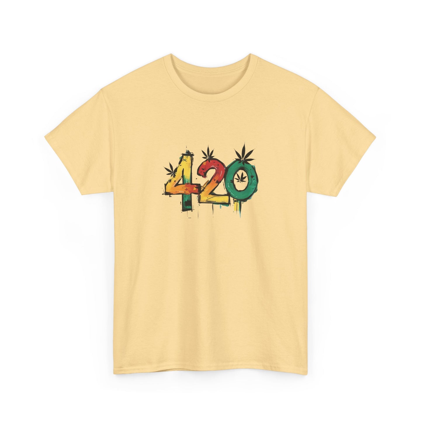 420 Rasta Pot Graphic T Shirt Unisex Heavy Cotton Tee