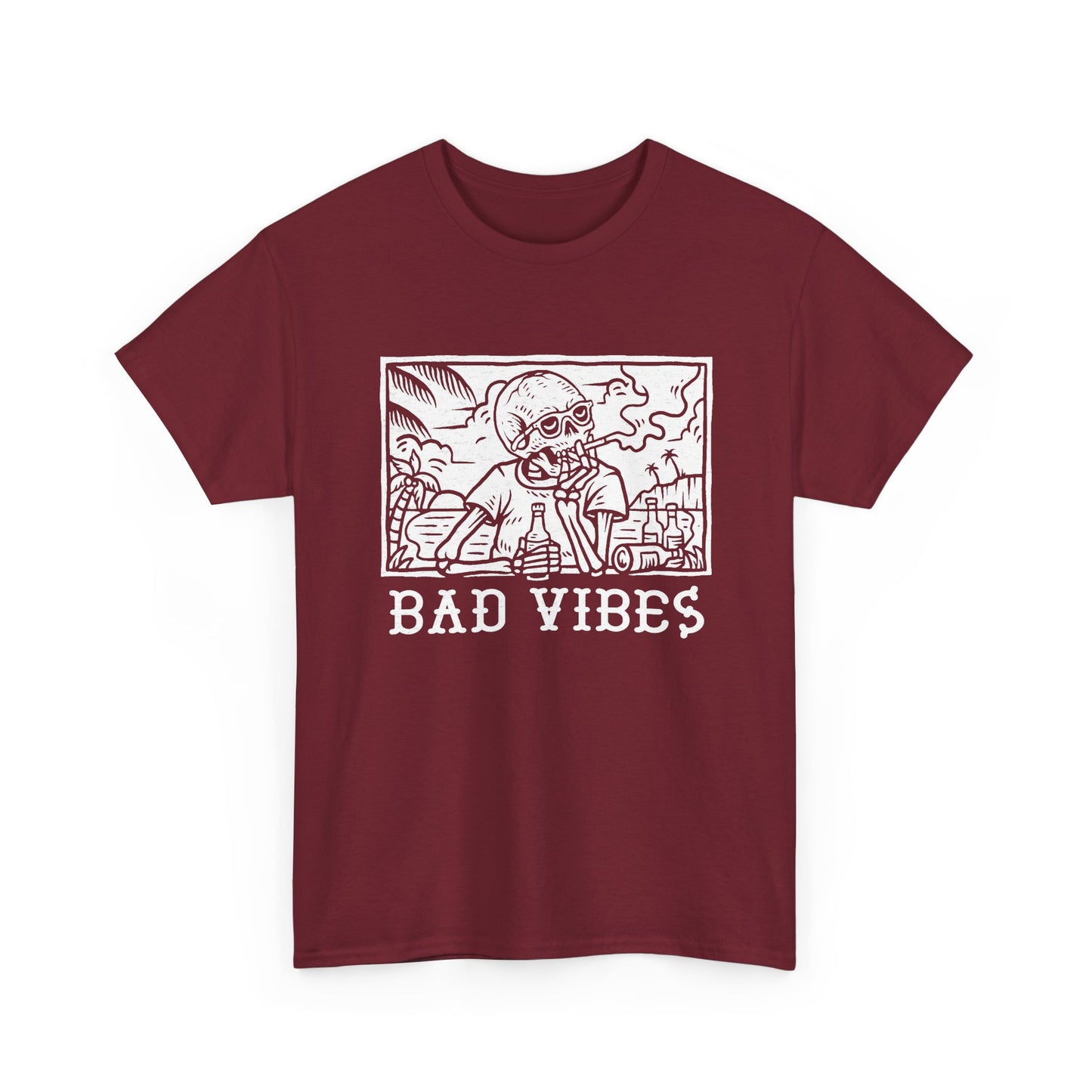 Bad Vibes Graphic T Shirt NEW Unisex Heavy Cotton Tee