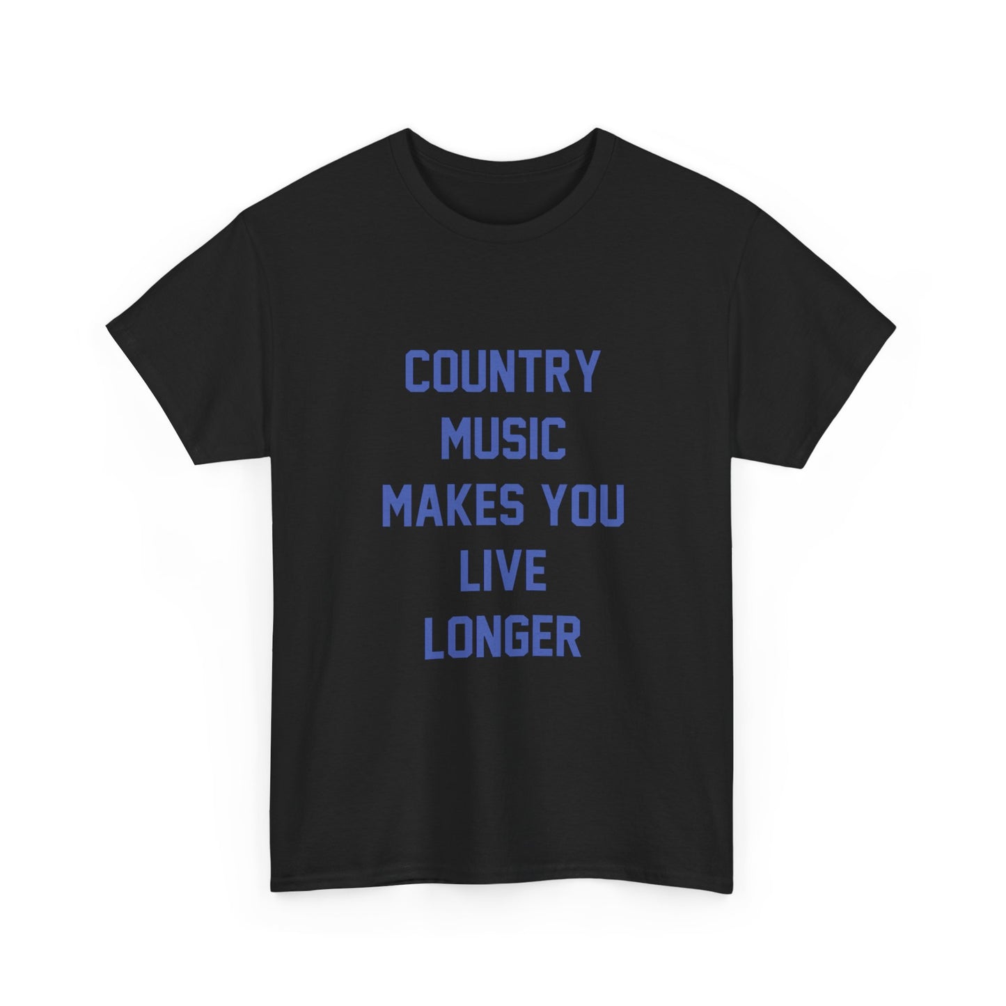 Country Music Makes You Live Longer Graphic T Shirt NEW ADULT TEE Cotton