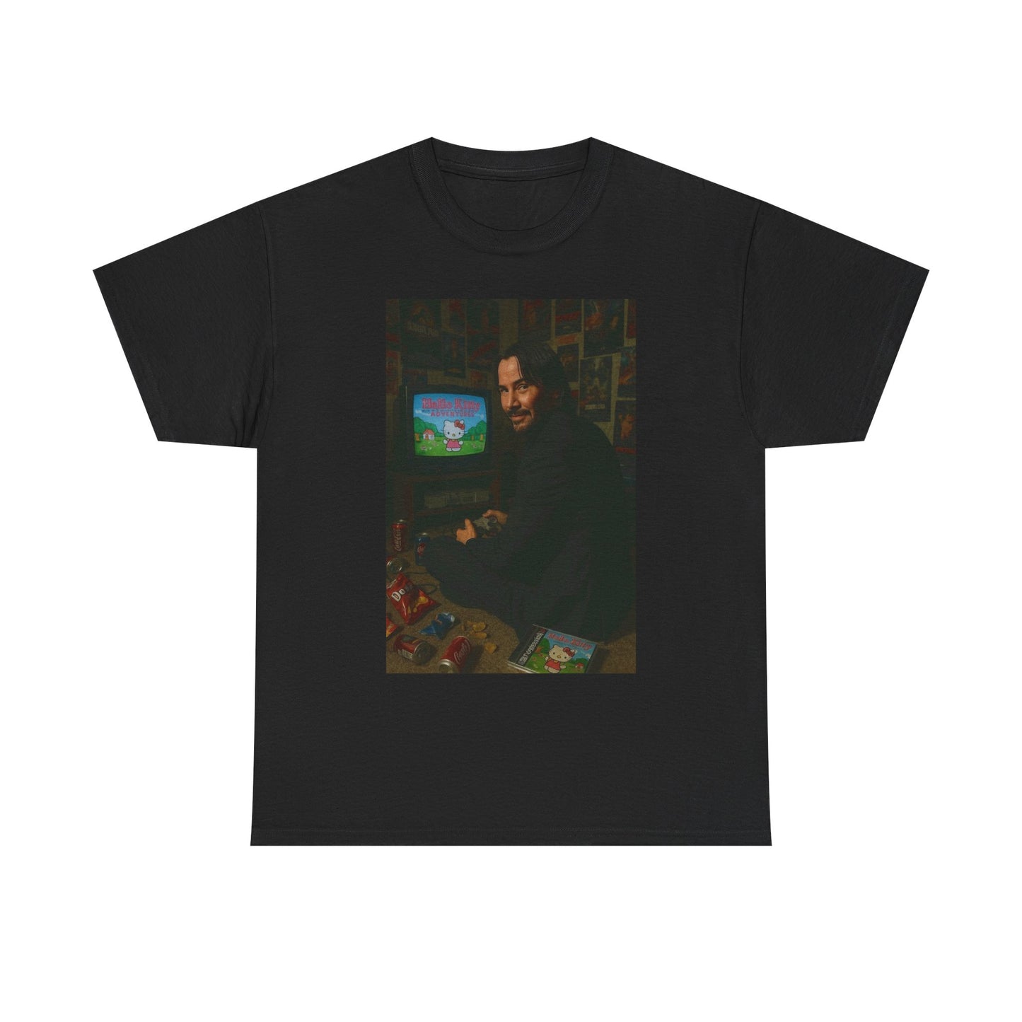 John Wick Funny Graphic T Shirt Playing Video Game Unisex Heavy Cotton Tee
