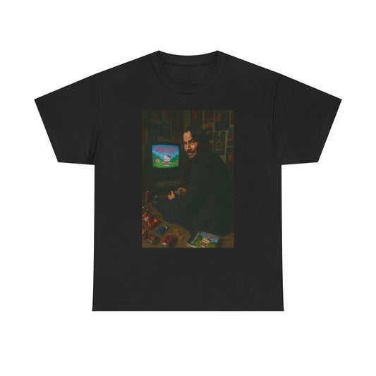 John Wick Funny Graphic T Shirt Playing Video Game Unisex Heavy Cotton Tee