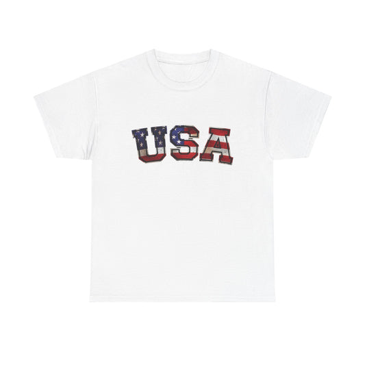 USA American Flag Retro Graphic T Shirt Unisex NEW Heavy Cotton Tee