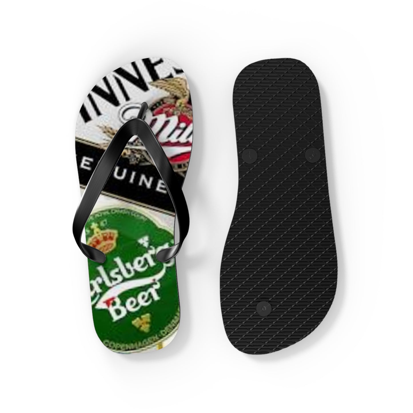 Beer Labels Summer Sandals, Beach Shoes, Vacation Flip Flops, Pool Slides