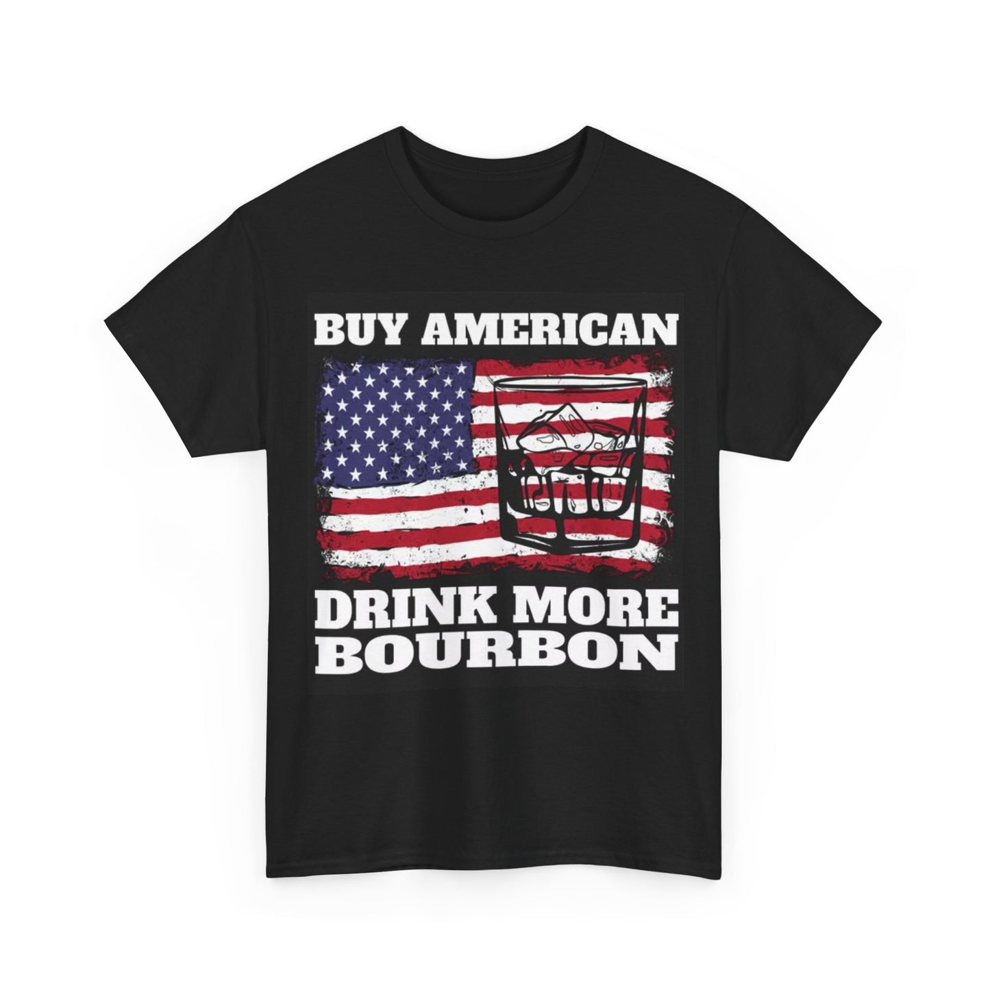 Buy American Tshirt Bourbon Jack Daniels Whiskey American Flag Unisex Heavy Tee