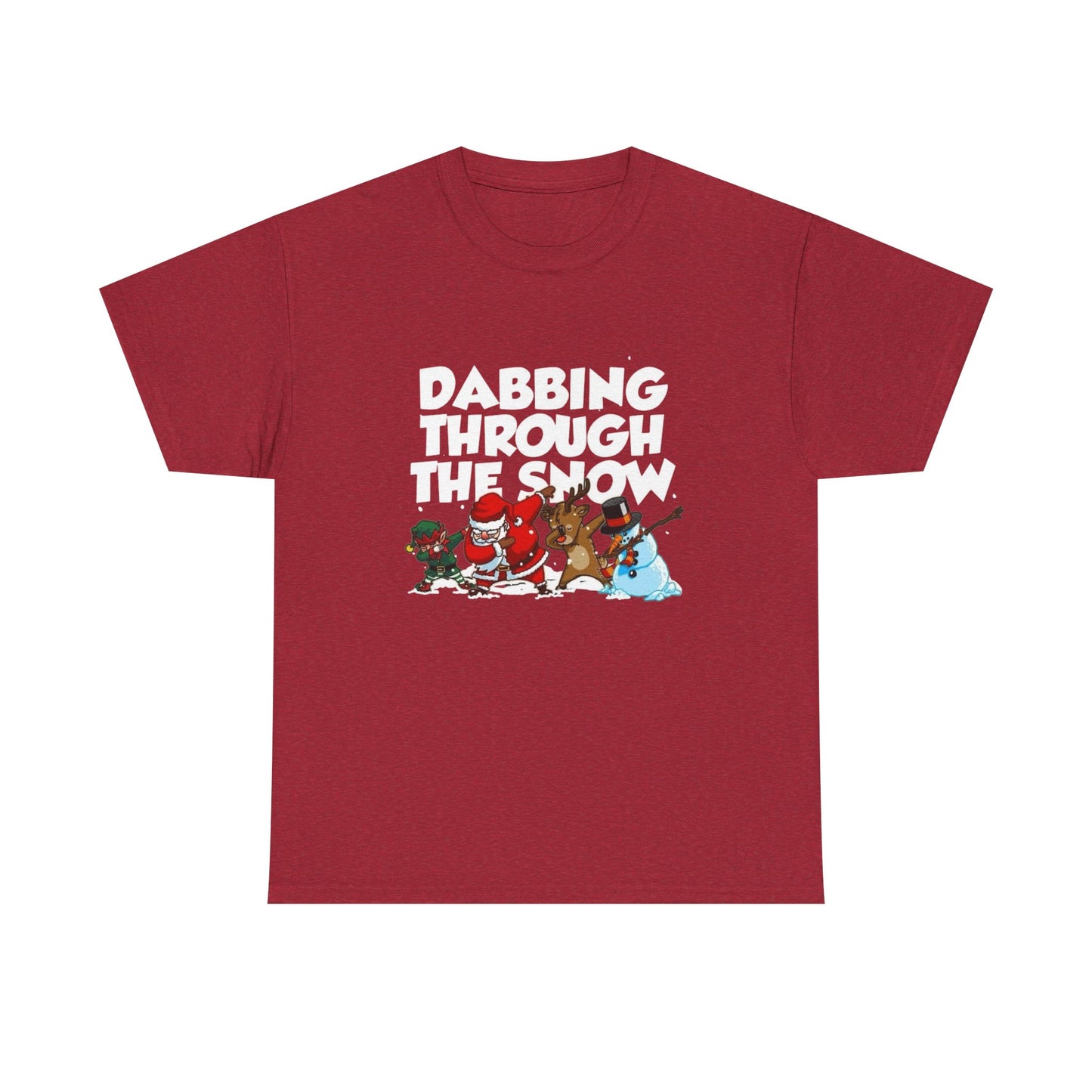 Dabbing Through The Snow Christmas Graphic T Shirt NEW Unisex Heavy Cotton Tee