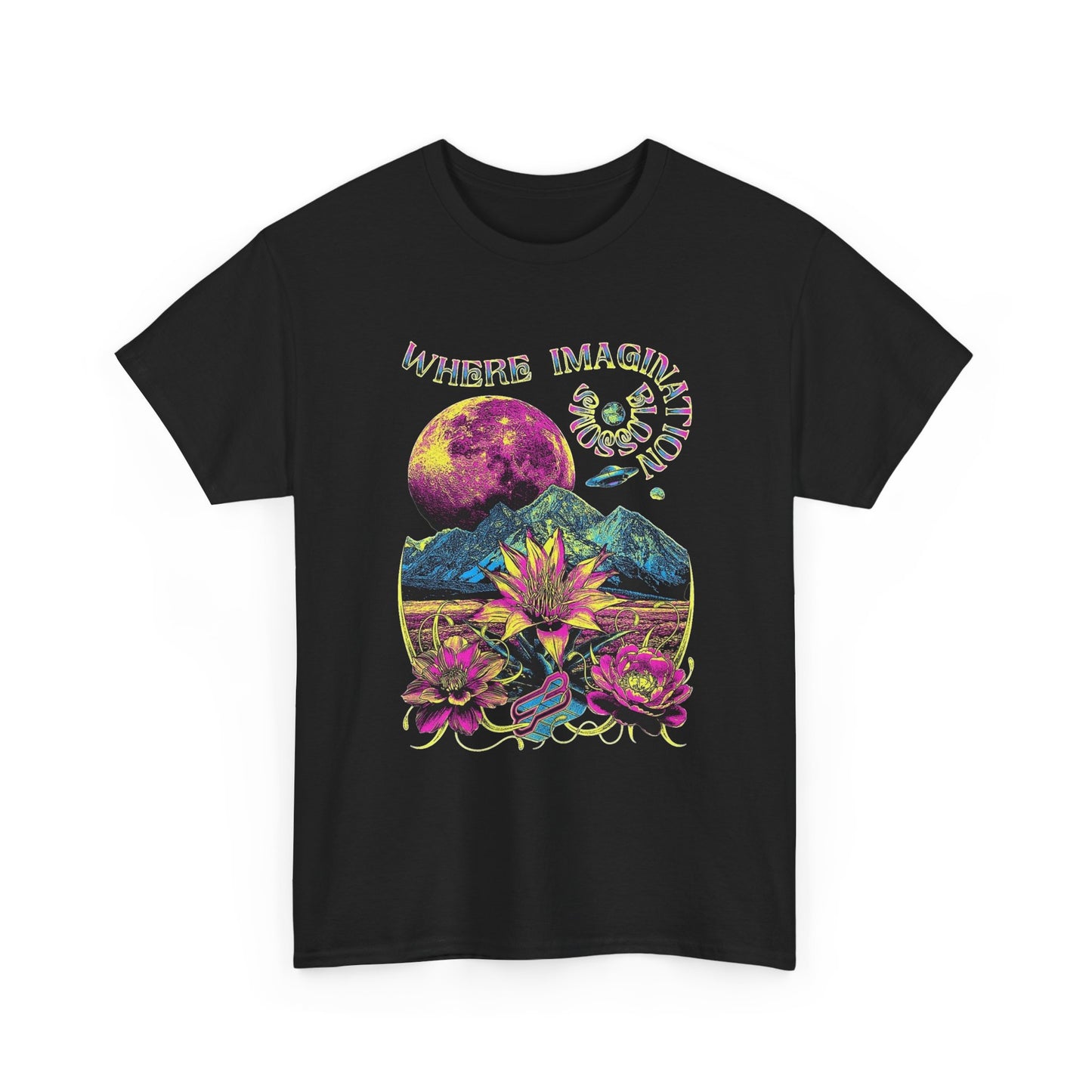 Where imagination Blossoms Graphic T Shirt NEW Vintage Unisex Heavy Cotton Tee