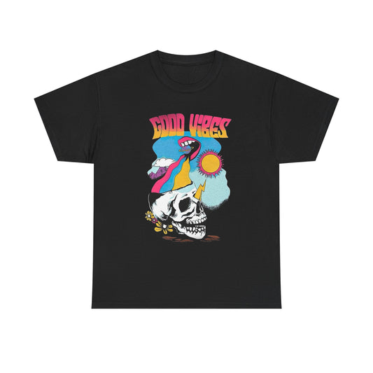 Good Vibes Trip Graphic T Shirt Unisex Heavy Cotton Tee
