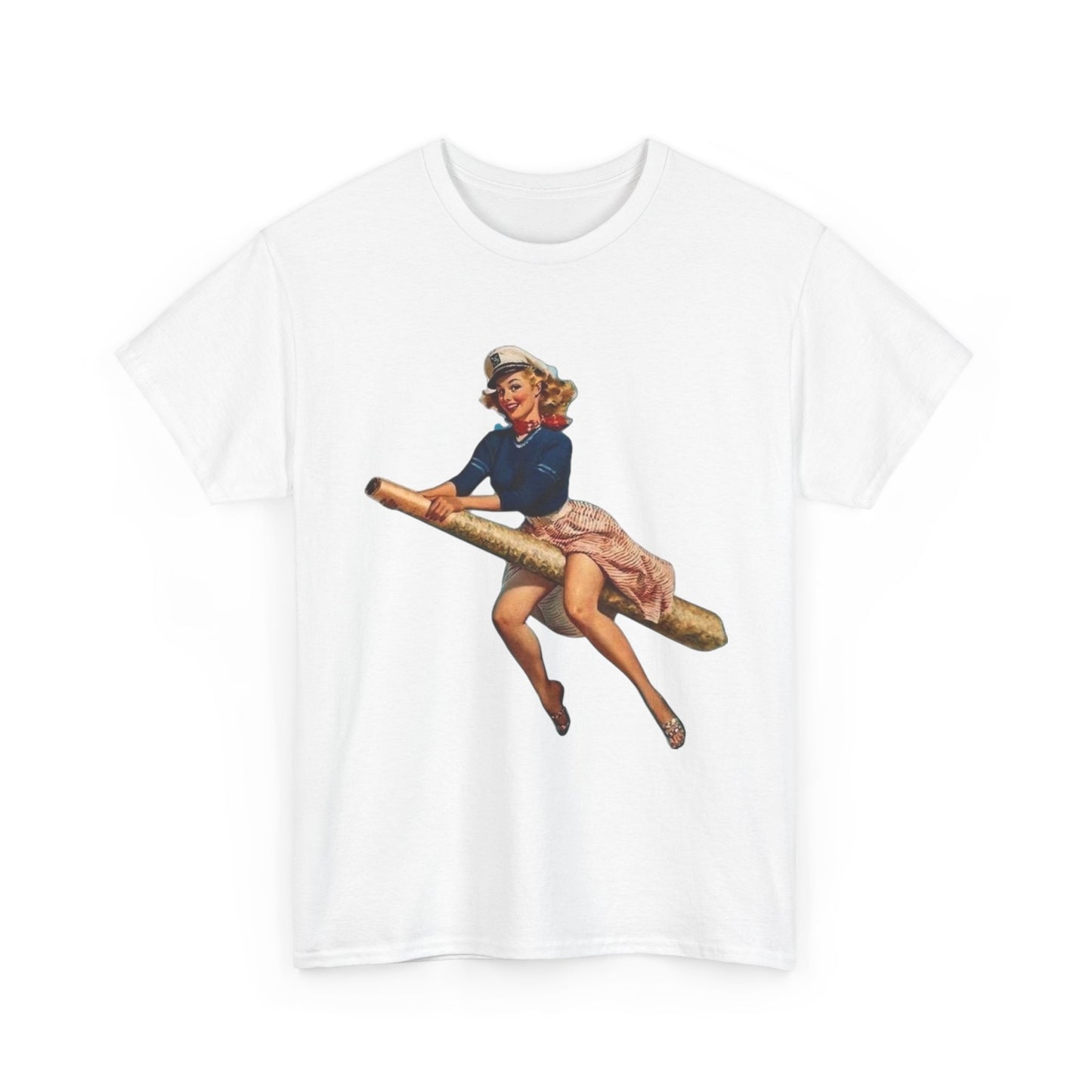 Weed Witch Flying A Joint Funny Graphic T-Shirt Womens Comfy Cotton Tee NEW