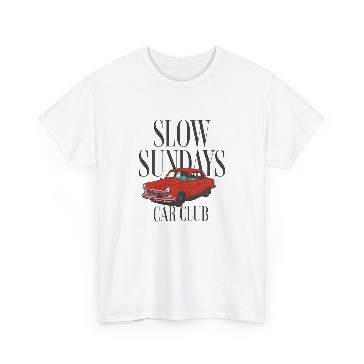 Slow Sundays Car Club Graphic T Shirt Unisex Heavy Cotton Tee