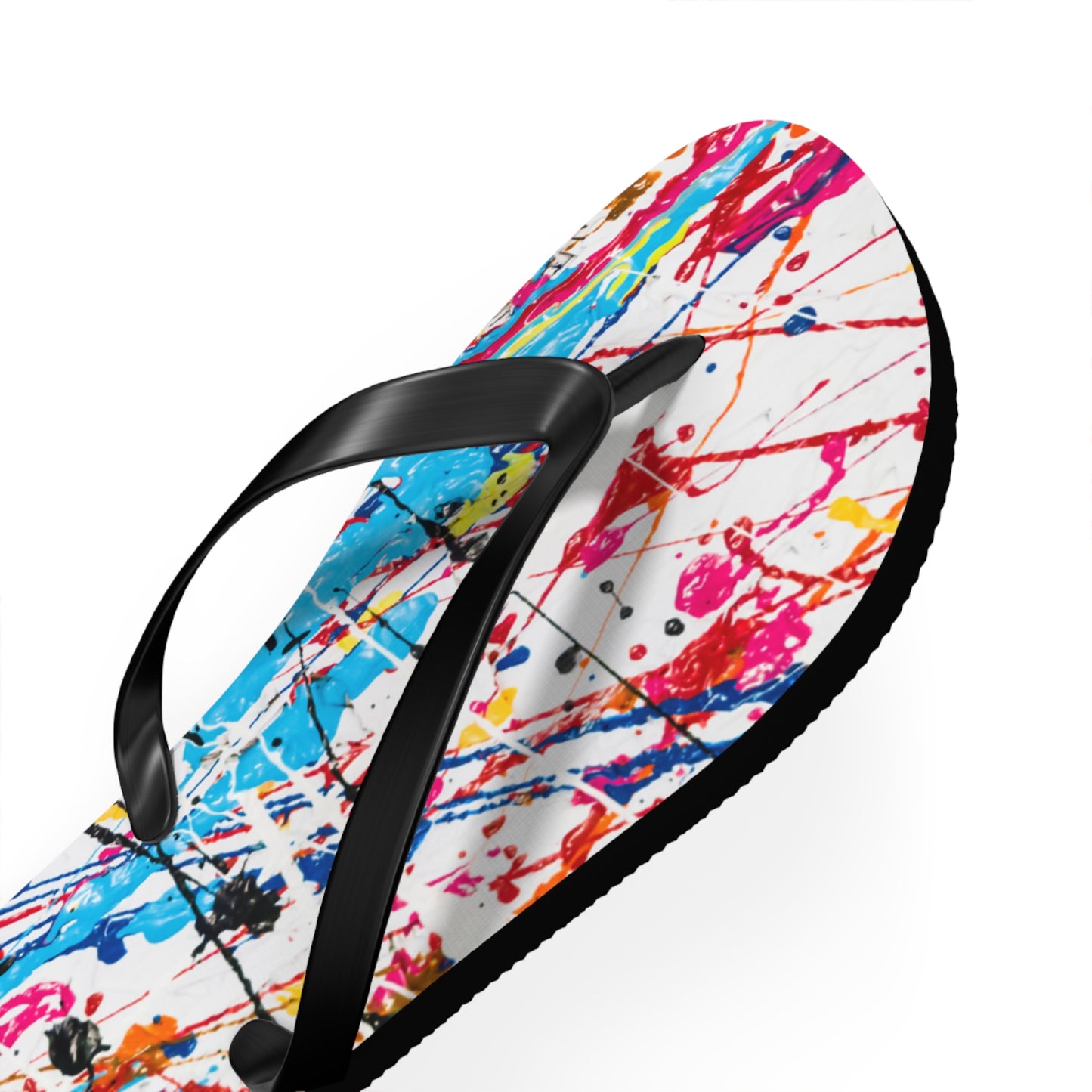 Waves And Sun Sandals Paint Splatter Summer Flip Flops Slides BRAND NEW