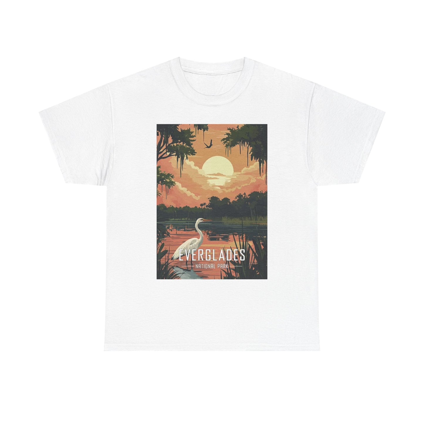 The Everglades Graphic T Shirt Retro Swamp Land Florida Unisex Heavy Cotton Tee