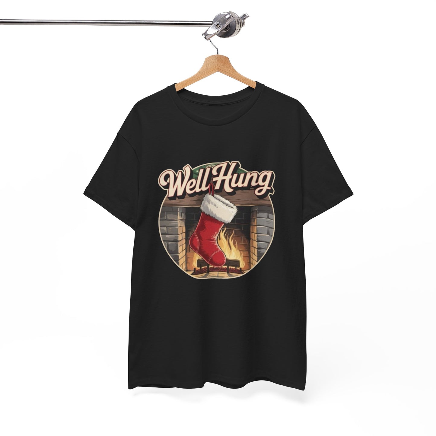 Well Hung Christmas Sex Jokes Funny Graphic T Shirt Cotton Tee NEW ADULT UNISEX