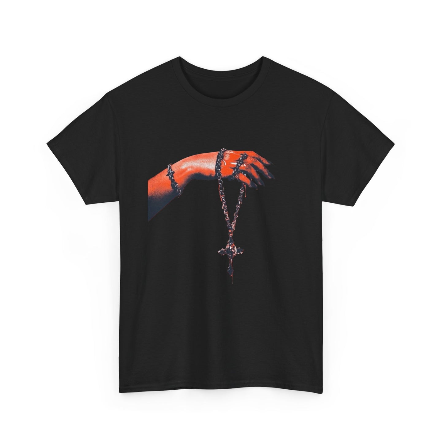 Hanging Cross Chain Graphic T-Shirt Unisex Heavy Cotton Tee NEW GIFT