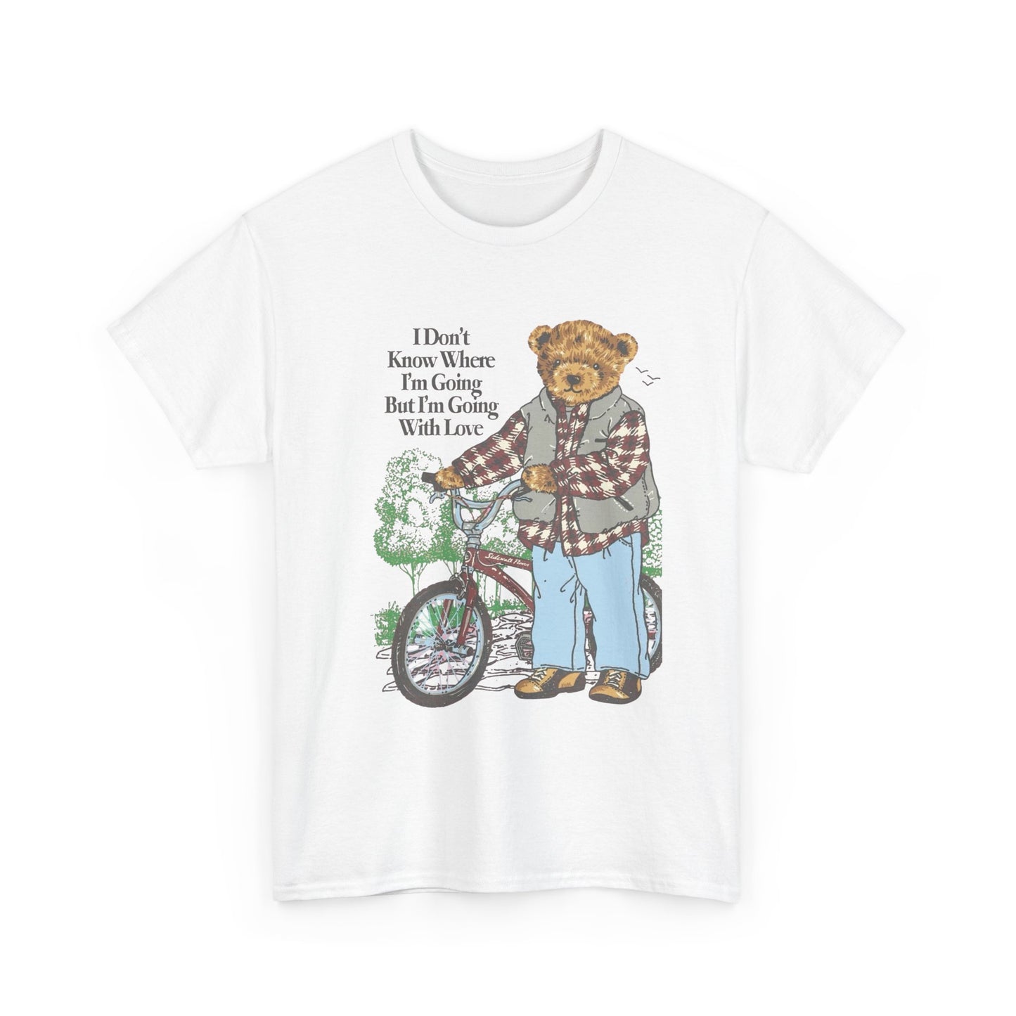 I'm Going With Love Vintage Teddy Bear Graphic T Shirt NEW ADULT Tee