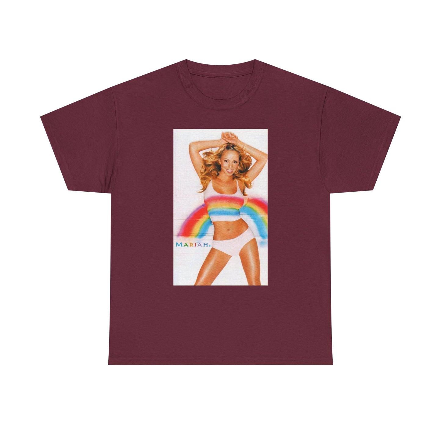 Mariah Carey T-shirt vintage Adam Sandler retro rainbow Unisex Heavy Cotton Tee