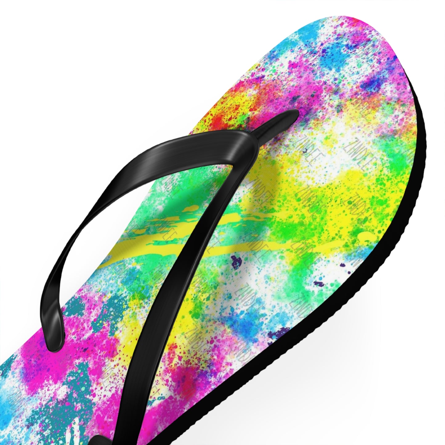 Neon Paint Flip Flops, Sandals Slides, Summer Footwear, Brand New