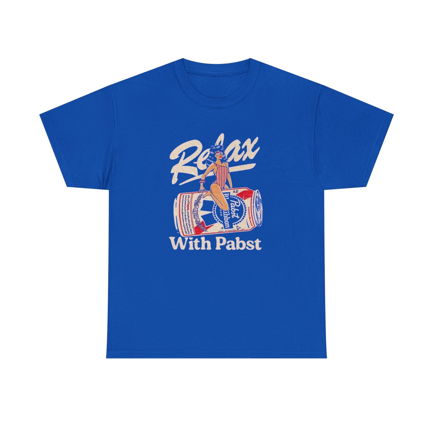 Relax With Pabst Vintage 90s Graphic T-Shirt Comfy Cotton Tee Brand NEW