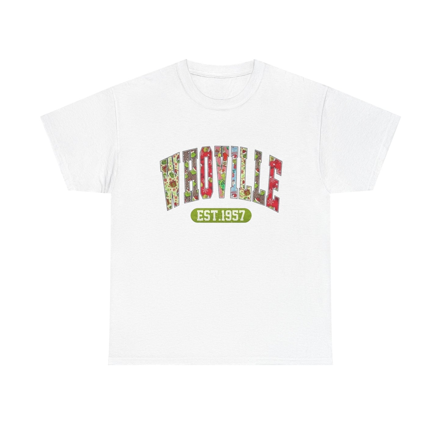 Whoville The Grinch Christmas Graphic T Shirt Unisex NEW Heavy Cotton Tee