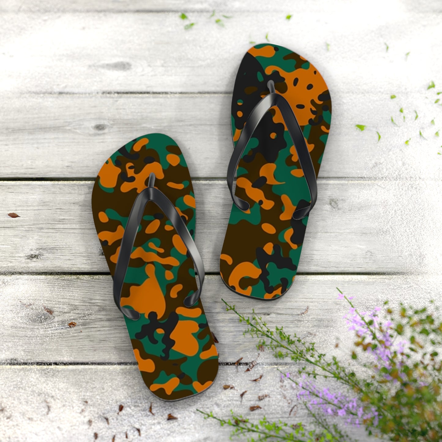 Waves And Sun Sandals Mens Camo Summer Flip Flops Slides BRAND NEW