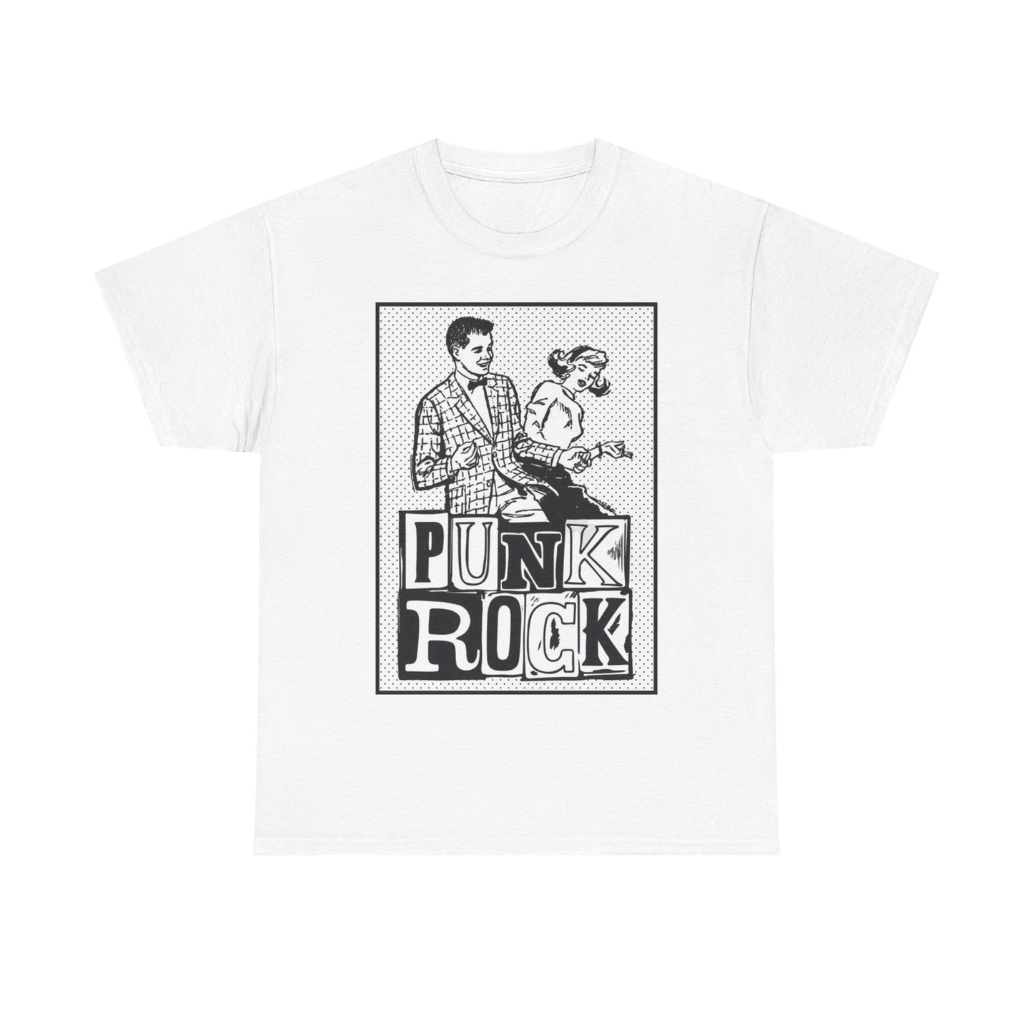 Punk rock T-shirt vintage graphic art funny 50s Unisex Heavy Cotton Tee