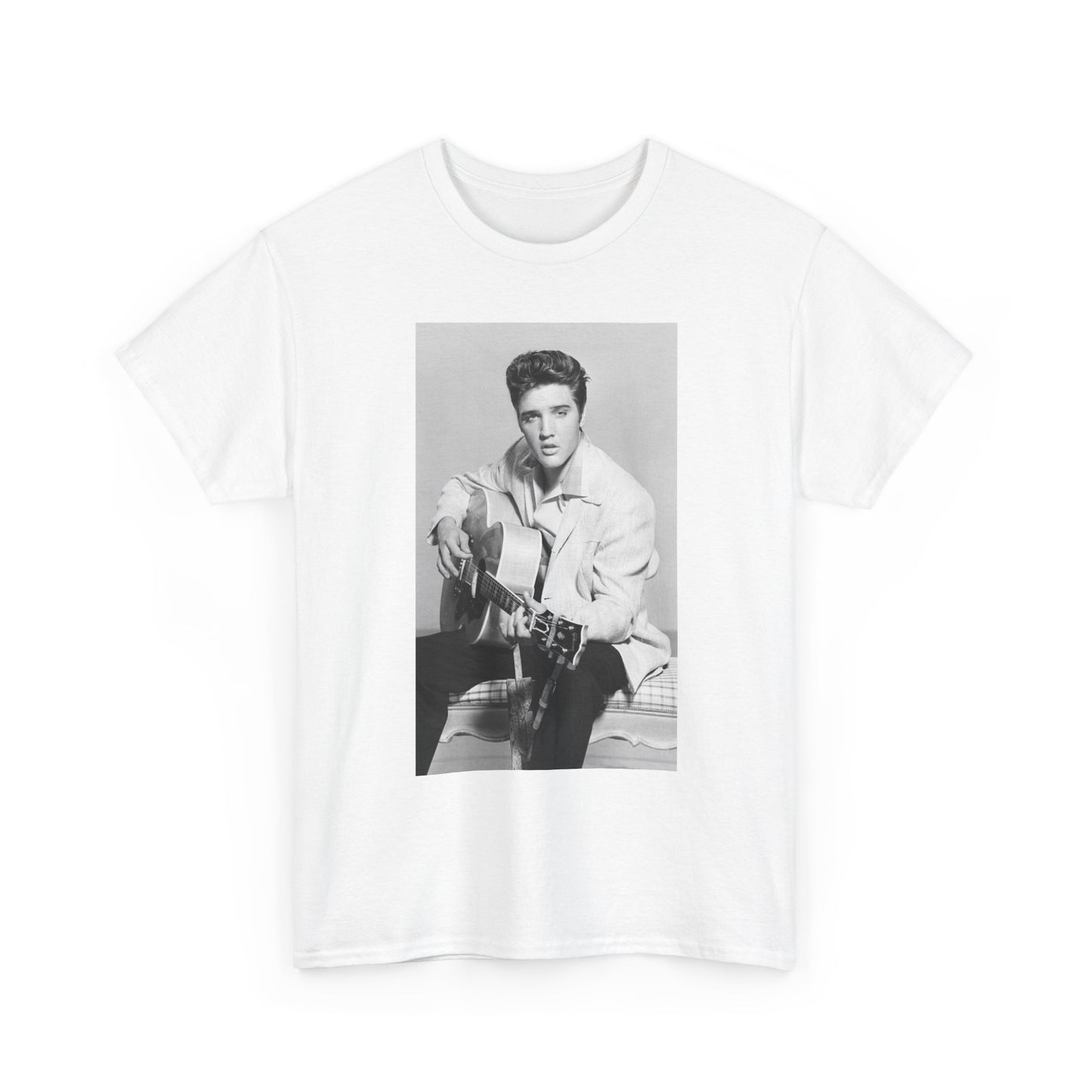 Elvis Presley Tshirt Guitar Vintage Nashville The King Merch Unisex Heavy Cotton