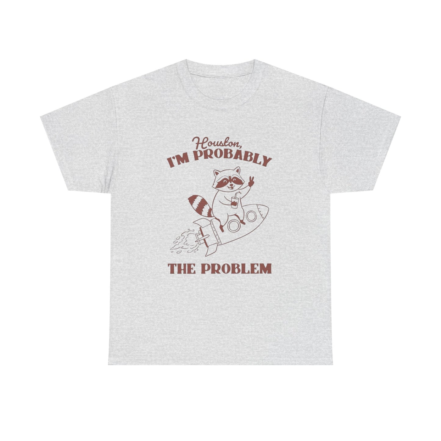 Houston I'm The Problem Funny Graphic T Shirt Unisex Heavy Cotton Gift Vintage