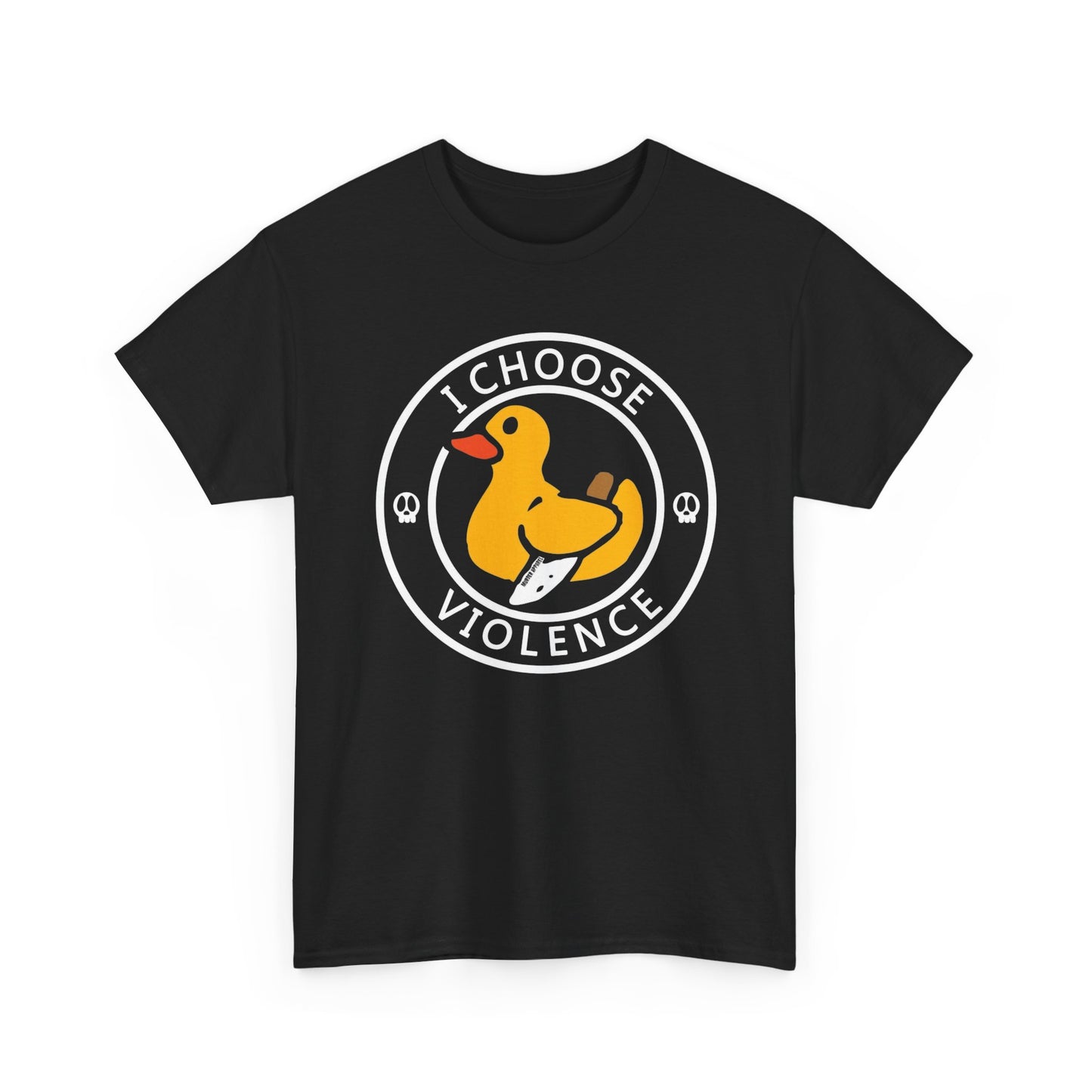 Rubber Duck I Choose Violence Funny Graphic T Shirt NEW Unisex Heavy Cotton Tee