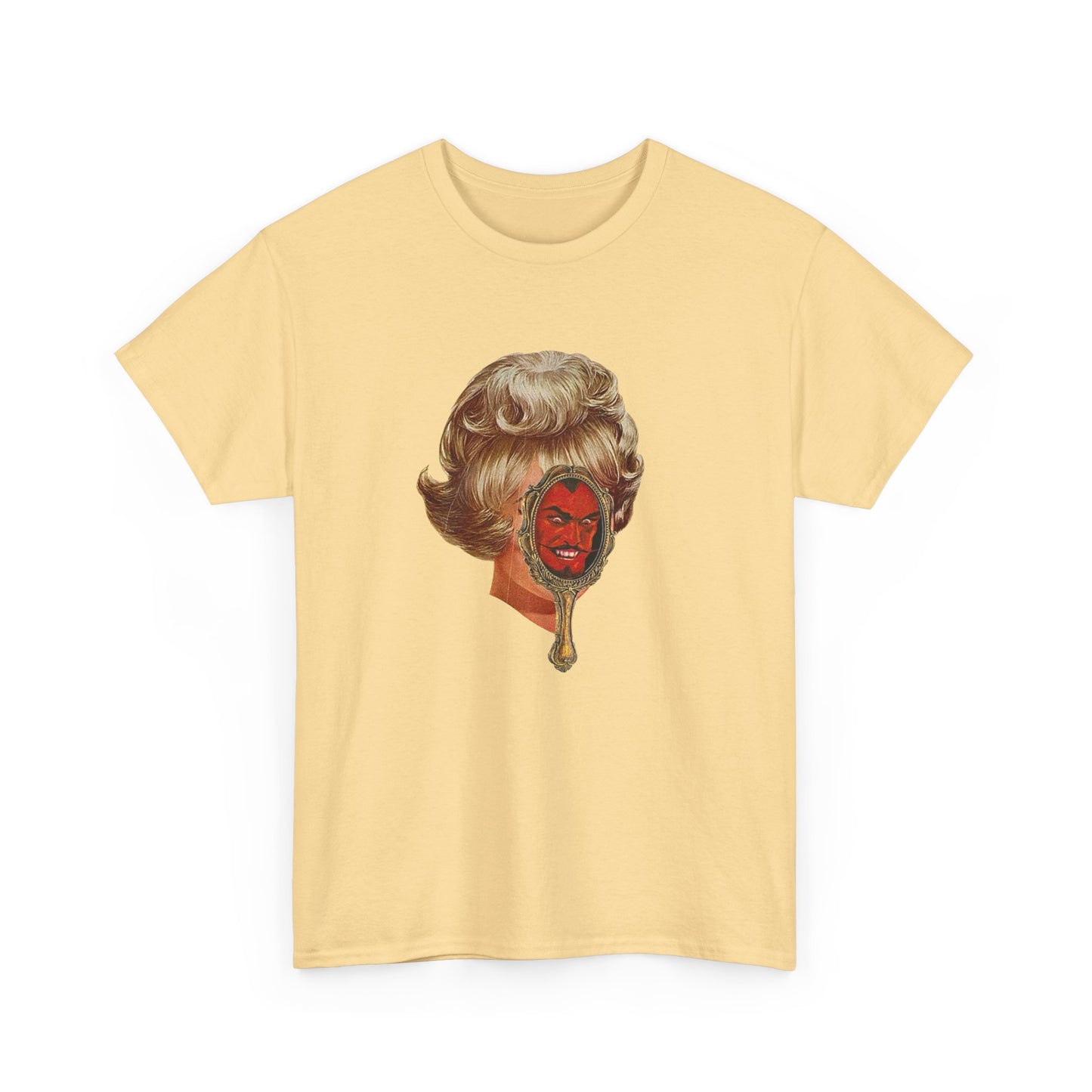 Devil In The Mirror Vintage Graphic T-Shirt Women's Heavy Comfy Cotton Tee