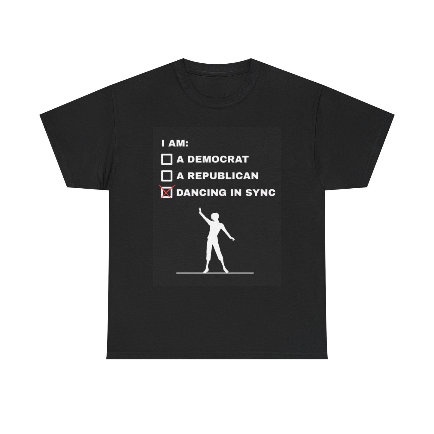 Dancing In Sync Tshirt Democrat or Republican Funny Gift Unisex Heavy Cotton Tee