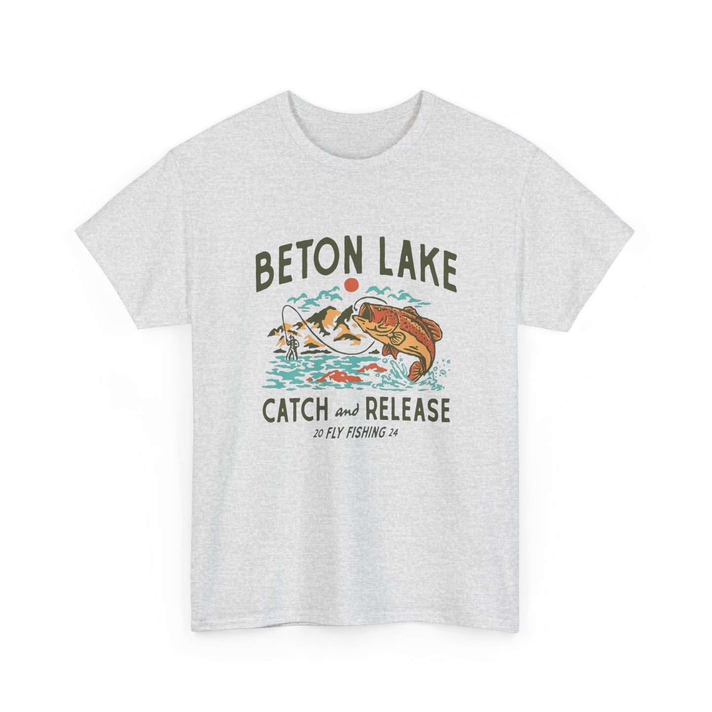 Beton Lake Fishing Graphic T Shirt Unisex Heavy Cotton Tee