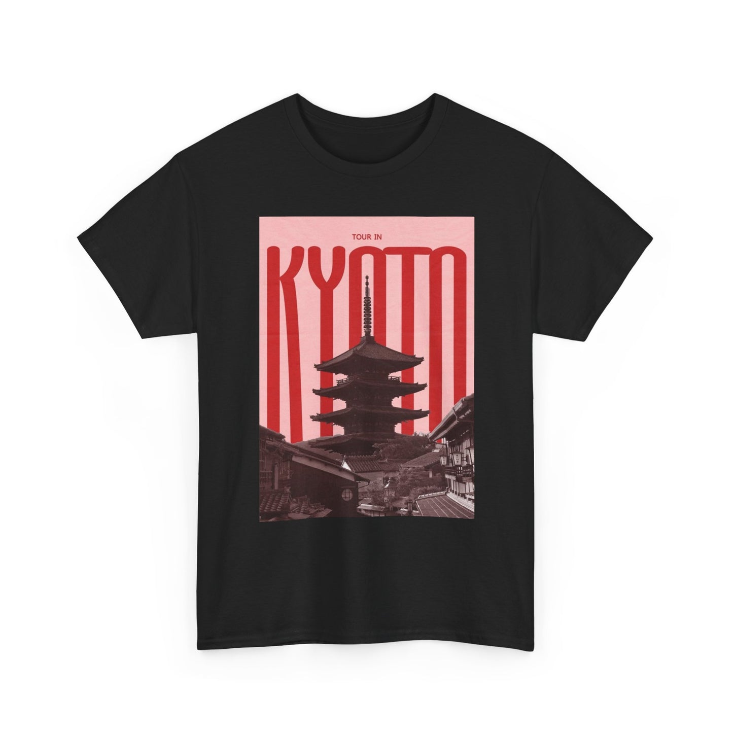 Kyoto Japan Retro Poster Graphic T Shirt Unisex Heavy Cotton Tee