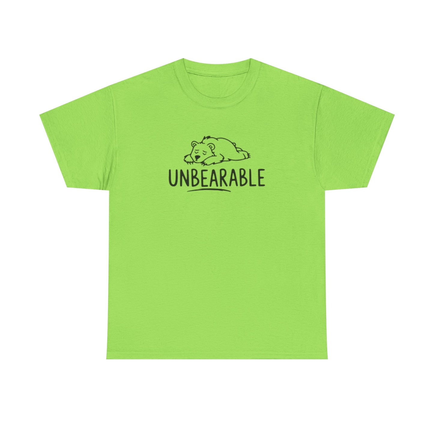 Unbearable T Shirt Funny Bear Graphic Cute Gift Unisex Heavy Cotton Tee