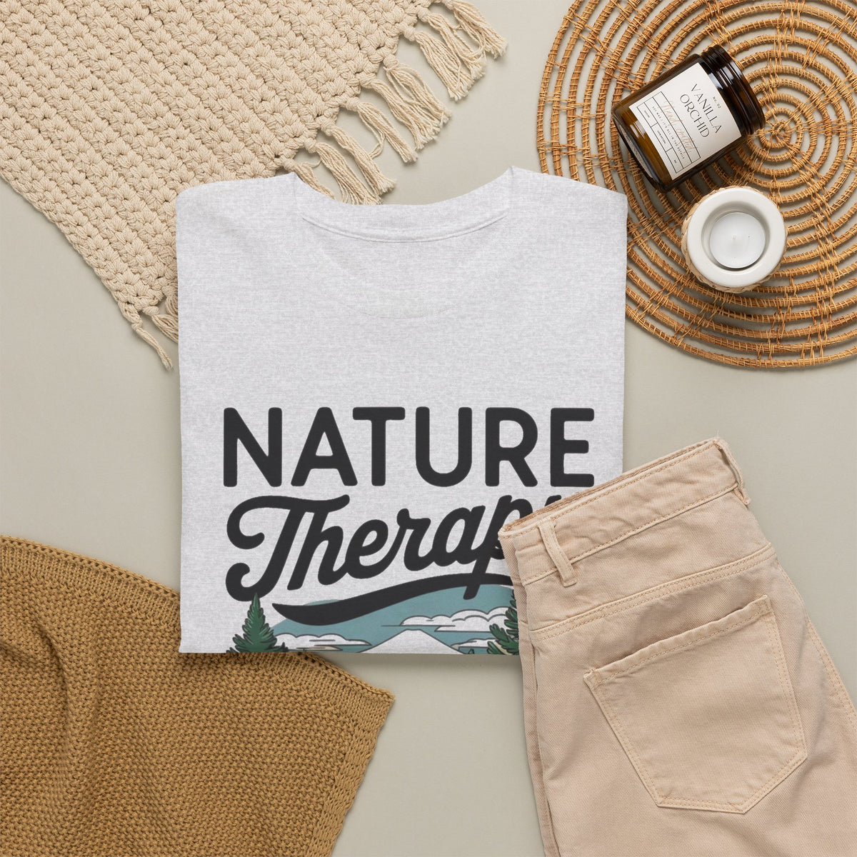Nature Is Therapy Graphic T Shirt Men's Heavy Cotton Tee