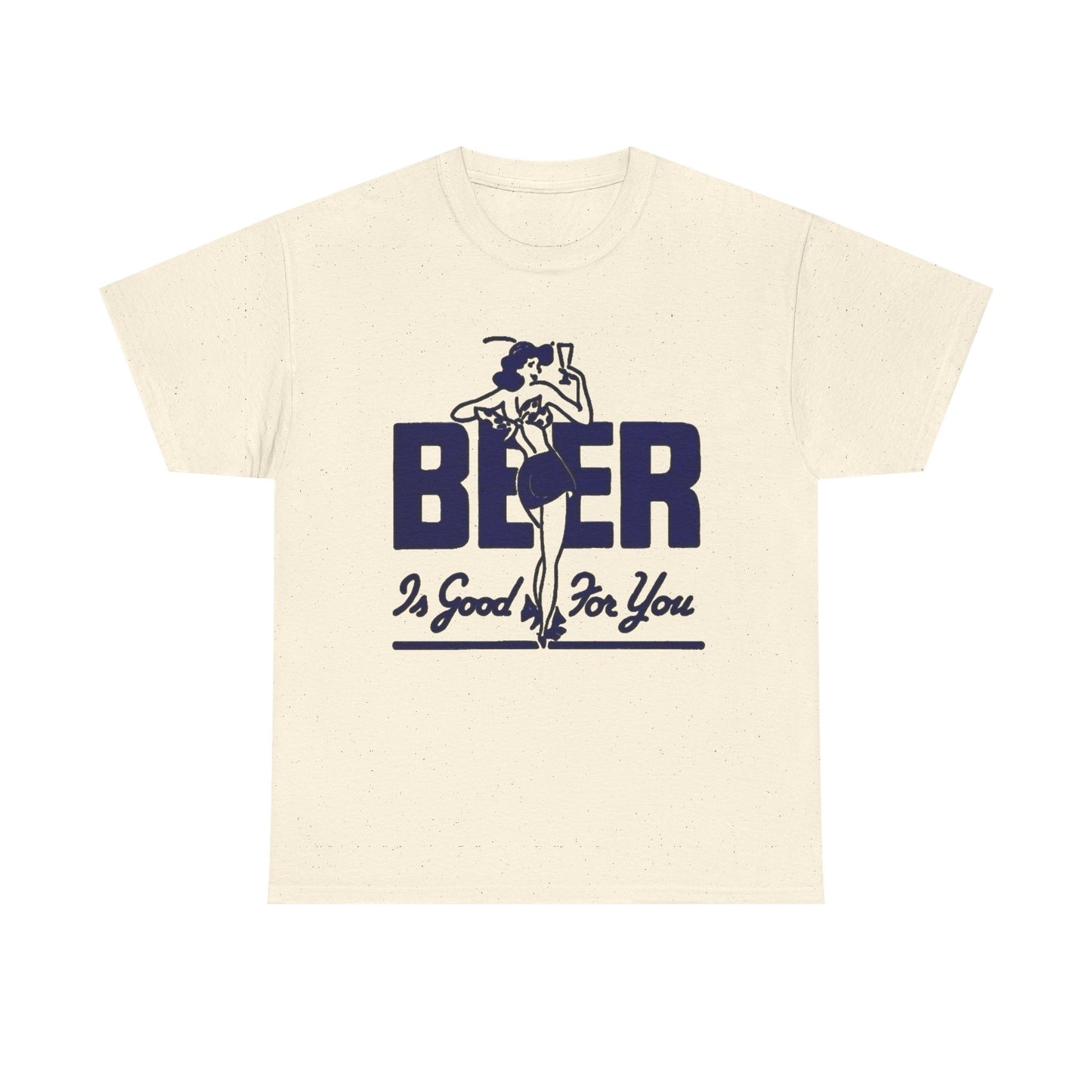 Beer Is Good For You Graphic T Shirt NEW Vintage Unisex Heavy Cotton Tee