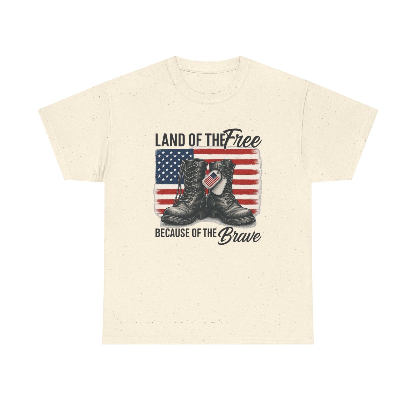 Land Of The Free Because Of The Brave USA Graphic T Shirt NEW ADULT Tee