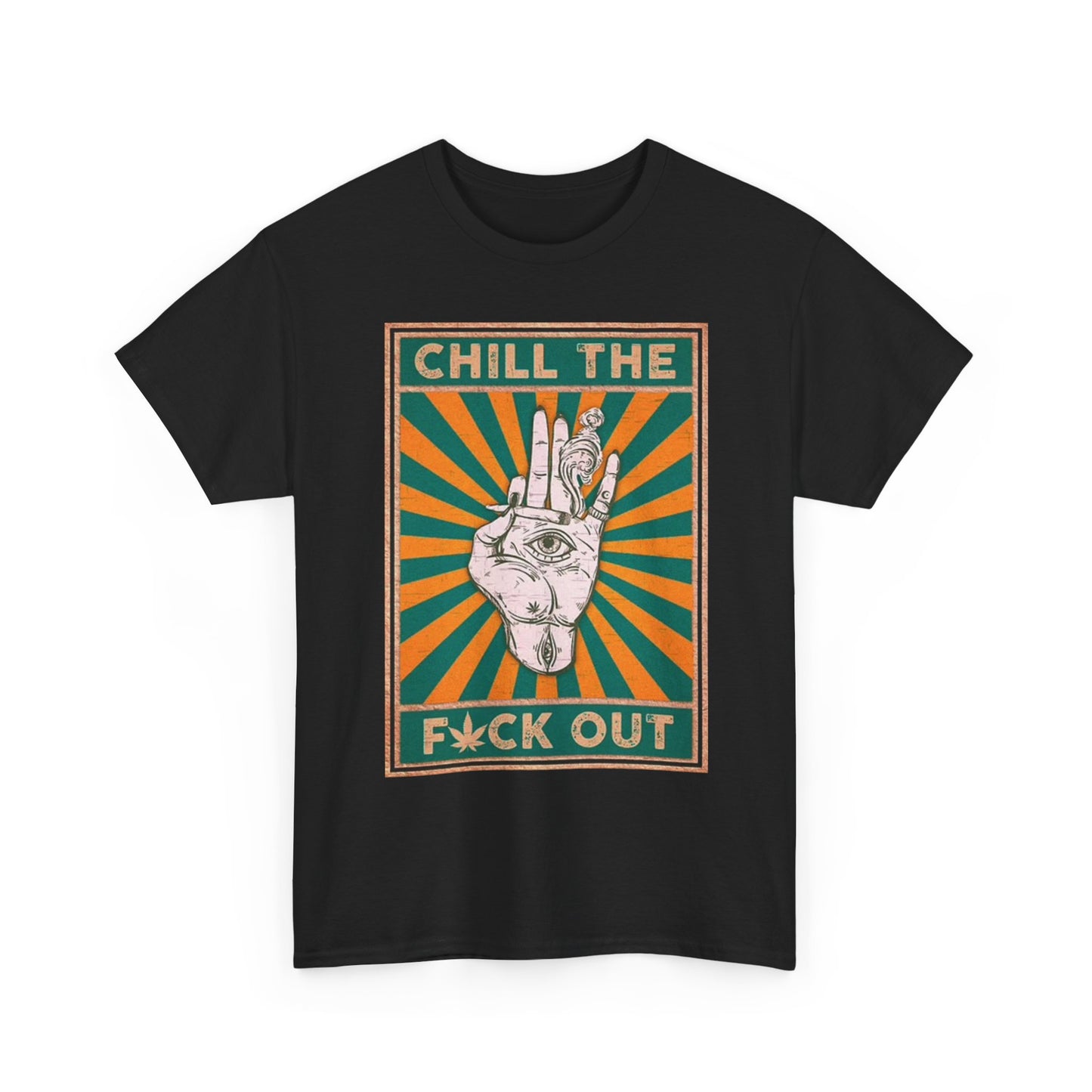 Chill The F out T Shirt Funny Graphic Jokes Humor Retro Unisex Heavy Cotton Tee