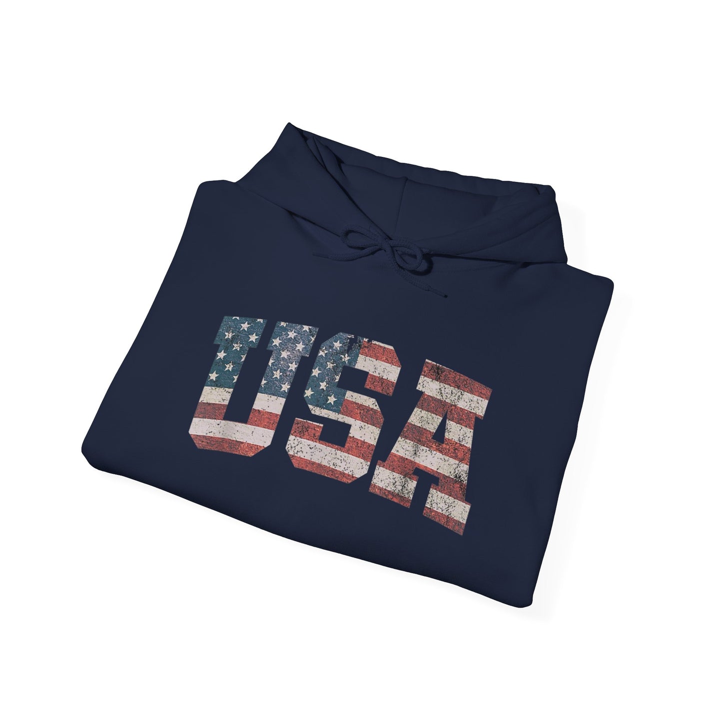USA American Flag Retro Graphic Hoodie Men's Heavy Blend™ Hooded Sweatshirt