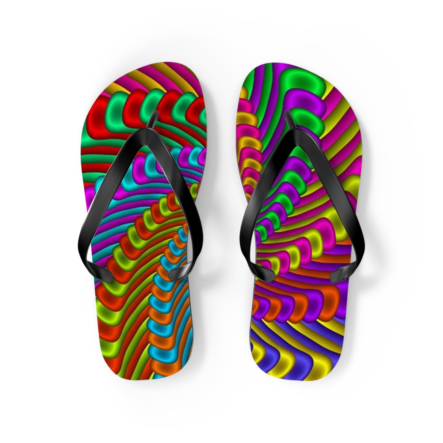 Groovy Tie Dye Flip Flops, Sandals Slides, Summer Footwear, Brand New