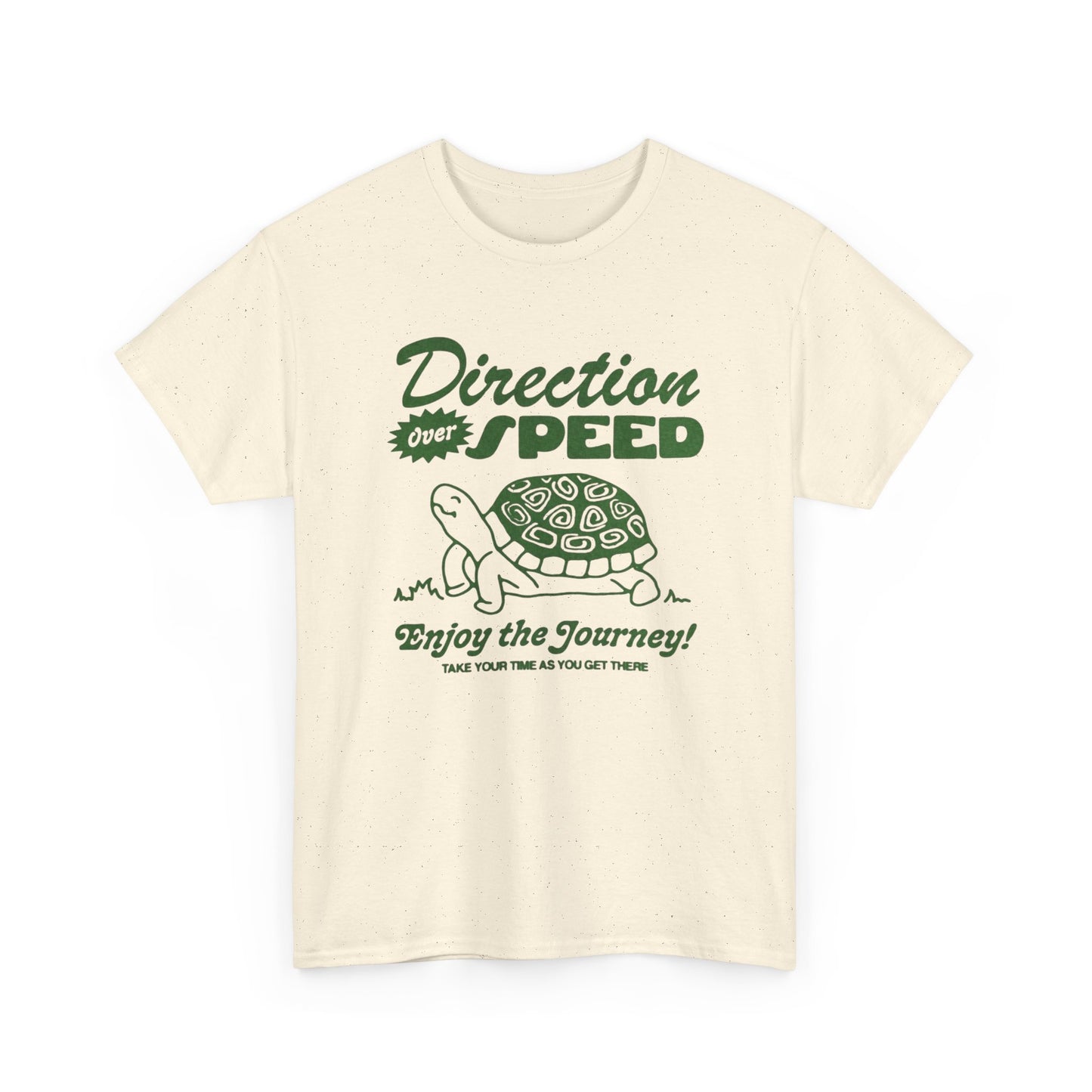 Direction Over Speed Turtle Graphic T Shirt Unisex Heavy Cotton Tee Gift Vintage