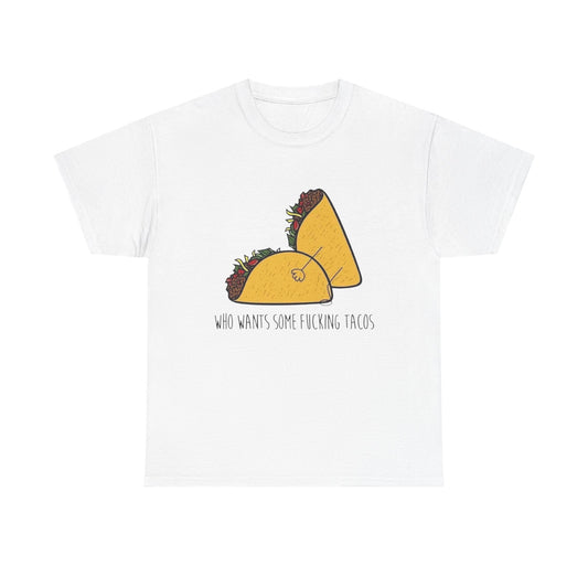 Who Wants Tacos Hilarious Foodie Chef Graphic T Shirt NEW ADULT TEE VINTAGE