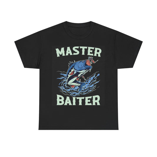 Master baiter T-shirt Funny fishing Gift Country Dad Jokes Heavy Cotton Tee