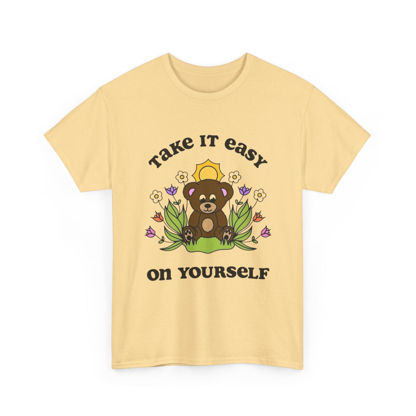 Take It Easy On Yourself Graphic T Shirt Unisex Heavy Cotton Tee Gift Vintage