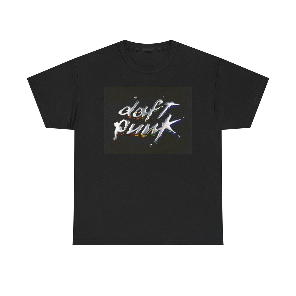 Daft Punk Chrome Tshirt EDM Techno Tour Merch Unisex Heavy Cotton Tee Rainbow