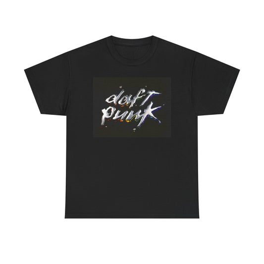 Daft Punk Chrome Tshirt EDM Techno Tour Merch Unisex Heavy Cotton Tee Rainbow