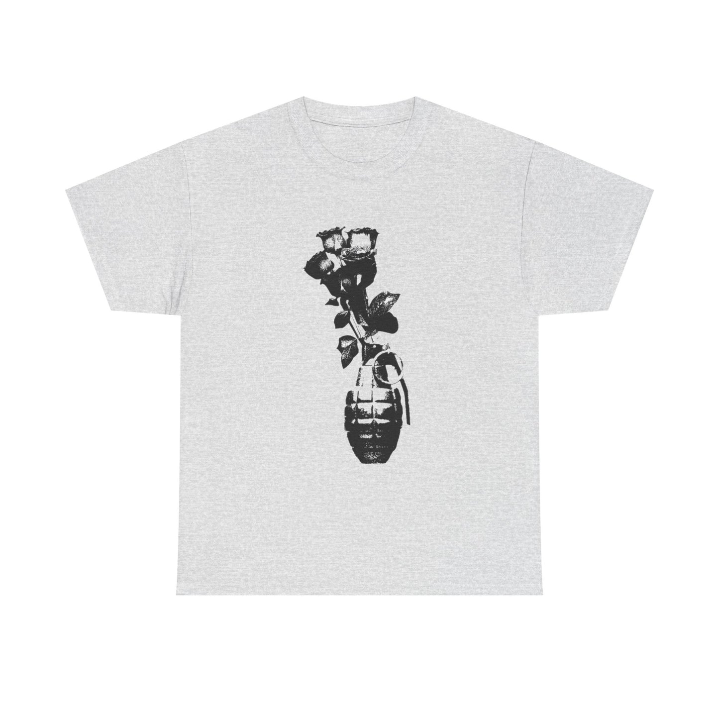 Roses In Grenade Art Painting T Shirt Graphic Unisex Heavy Cotton Tee NEW GIFT